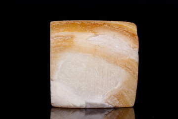 Macro mineral stone Mother of pearl on black background