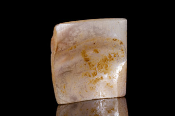 Macro mineral stone Mother of pearl on black background