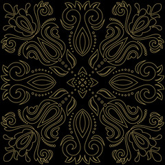 Elegant golden ornament in classic style. Abstract traditional pattern with oriental elements. Classic vintage pattern
