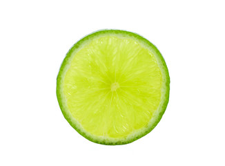 Piece lemon on white background
