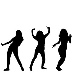 vector, isolated on white background silhouette of people dancing dance