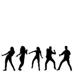 vector, isolated on a white background silhouette people dancing dancing