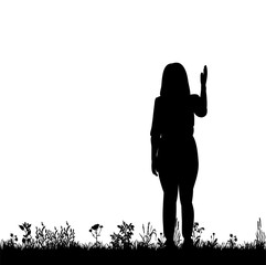 isolated silhouette girl