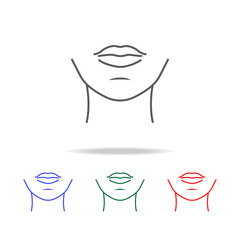 woman chin  icon. Elements of human body part multi colored icons. Premium quality graphic design icon. Simple icon for websites, web design, mobile app, info graphics