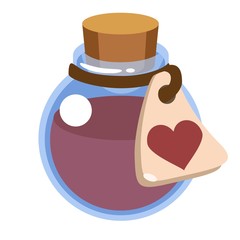 Cartoon bottle of purple love poison 