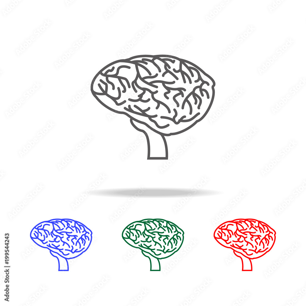 Poster thin line brain icon. elements of human body part multi colored icons. premium quality graphic desig