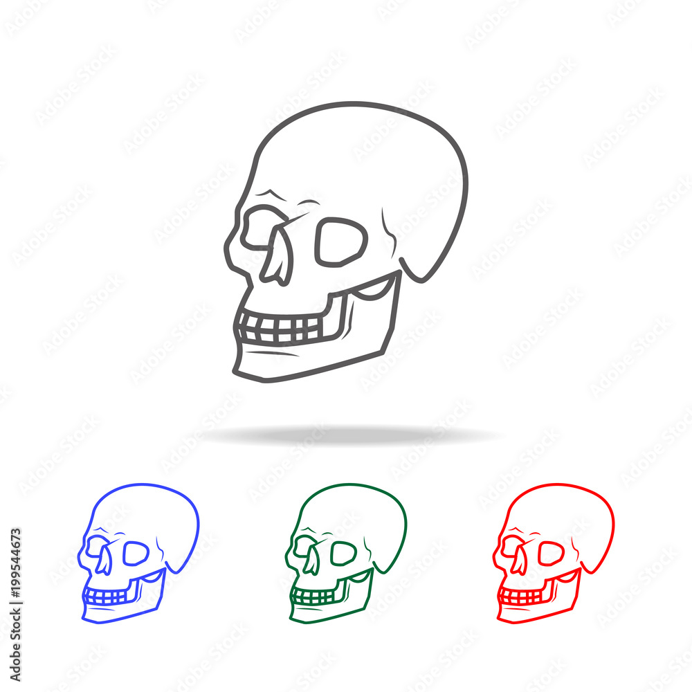 Poster skull vector icon. elements of human body part multi colored icons. premium quality graphic design i