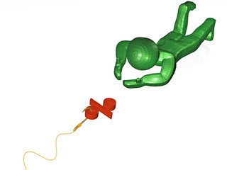 Hook with percent sign and man