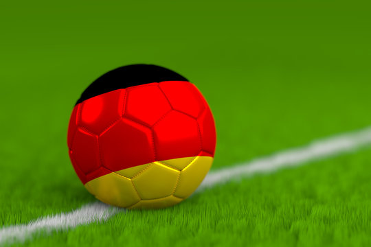 Soccer Ball With German Flag 3D Render