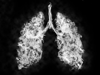 Illustration of a toxic smoke in Lung .