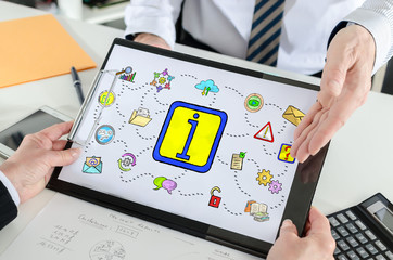 Information concept on a clipboard