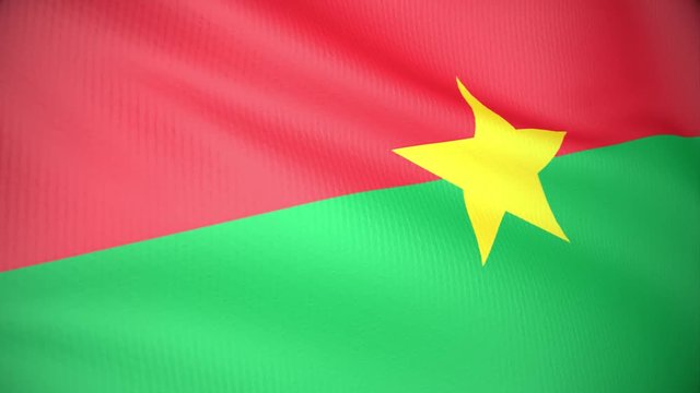 Videoanimation einer wehenden Flagge von Burkina Faso.