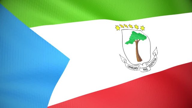 Videoanimation einer wehenden Flagge von Äquatorial Guinea.