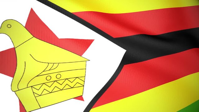 Videoanimation einer wehenden Flagge von Simbabwe.  