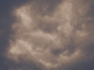 Abstract and eerie cloudscape closeup