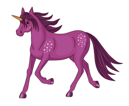 magical running purple unicorn
