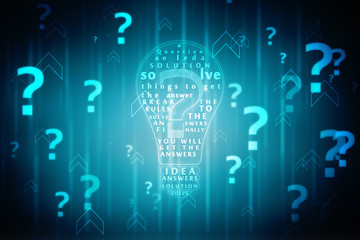 2d illustration question mark