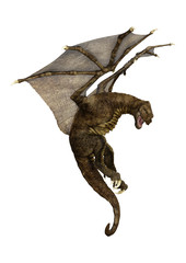 Fototapeta premium 3D Rendering Fairy Tale Dragon on White
