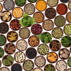 Selection of cooking ingredients - flavor and seasoning