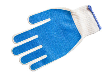 Blue working gloves isolated on white