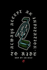Obraz premium Always accept an invitation to ride - bicycle pedals vintage typography print