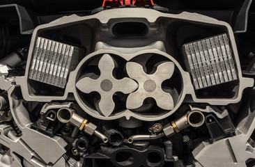 Engine with rotor of a modern car