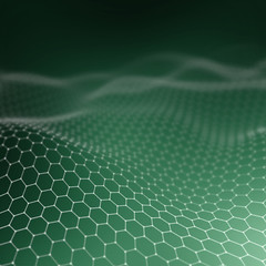 Obraz premium Abstract low poly background. Plexus polygonal background. Plexus low poly landscape background.Hexagon abstract landscape background. Hexagon 3d grid. Polygonal hexagon surface.
