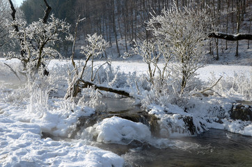 Brühlbach beim Uracher Wasserfall im Winter