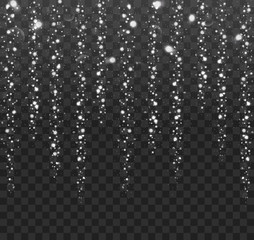 Fototapeta premium Glowing lights white glitter isolated on a transparent background