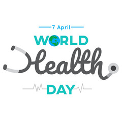 world health day text with white background design graphic vector