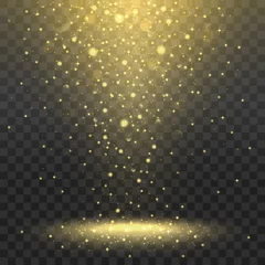 Tuinposter Gold spotlights on transparent background © ekyaky