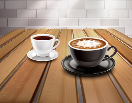 Espresso And Cappuccino Coffee Composition