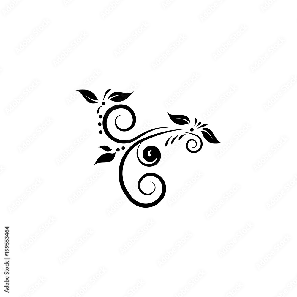 Poster ornament with leaves icon. element of patterns elements illustration. premium quality graphic design