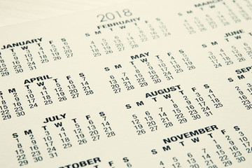 Fototapeta premium image of 2018 calendar background.