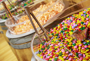 Jelly sweets in market shop