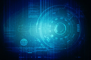 2d illustration Abstract futuristic electronic circuit technology background
