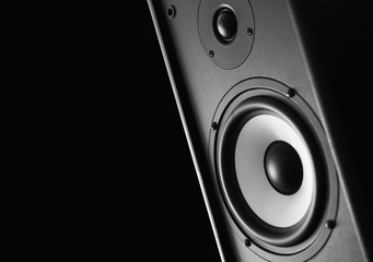 Audio speaker black background