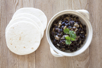 Black Beans and Tortillas