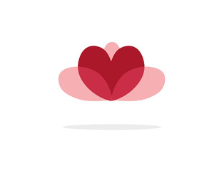Kalp Çiçek Logo, Arka Plan, Soyut, Sembolik Tasarım