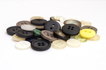 buttons for clothes on white background