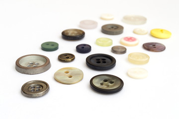 buttons for clothes on white background