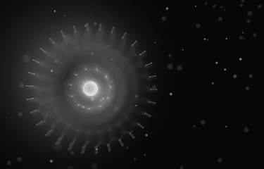 Futuristic Background. 3d Render Illustration. Abstract architecture.Space construction. Dark sci-fi backdrop. Dots and lines connections. Science and technology concept. Big data macro wireframe.