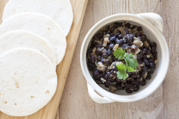 Black Beans and Tortillas