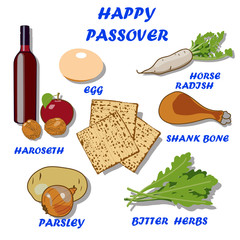 Products for Passover Seder plate.