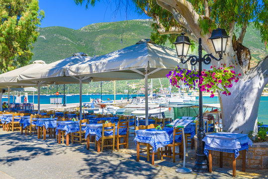 Taverna of Vasiliki Village, Lefkada island, Greece