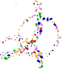 Obraz premium Celebration Confetti Background. Many Falling Confetti for Your Design. Holiday Decoration Elements. Festive Vector Illustration