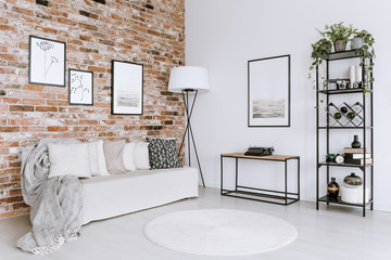 White sofa in living room