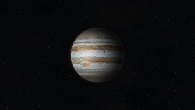 approaching Jupiter in space slowly rotating planet in 4K and 1080 HD