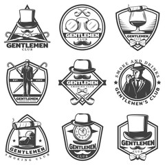 Vintage Monochrome Gentleman Labels Set