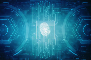 Fingerprint Scanning Technology Concept 2d Illustration